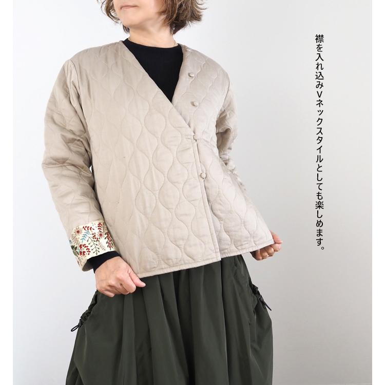 ちゅんちゅんmizuiro indキルティング刺繍テープベスト ちゅんちゅん様専用mizuiro indキルティング刺繍テープベスト