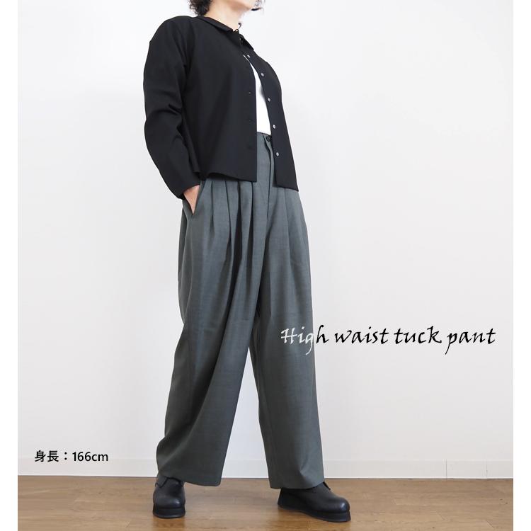 mizuiroind（ミズイロインド） パンツ ハイウエストタック レディース