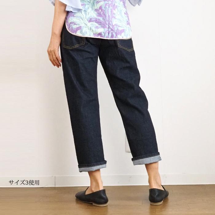 【着用数回のみ】mizuiroind ミズイロインド ボーイフレンドデニム 0 mizuiroind ミズイロインド デニムパンツ くるぶし丈 ボーイ