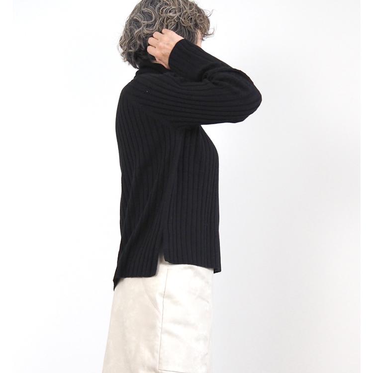 mizuiroind（ミズイロインド） ニット プルオーバー 長袖 ワイドリブ