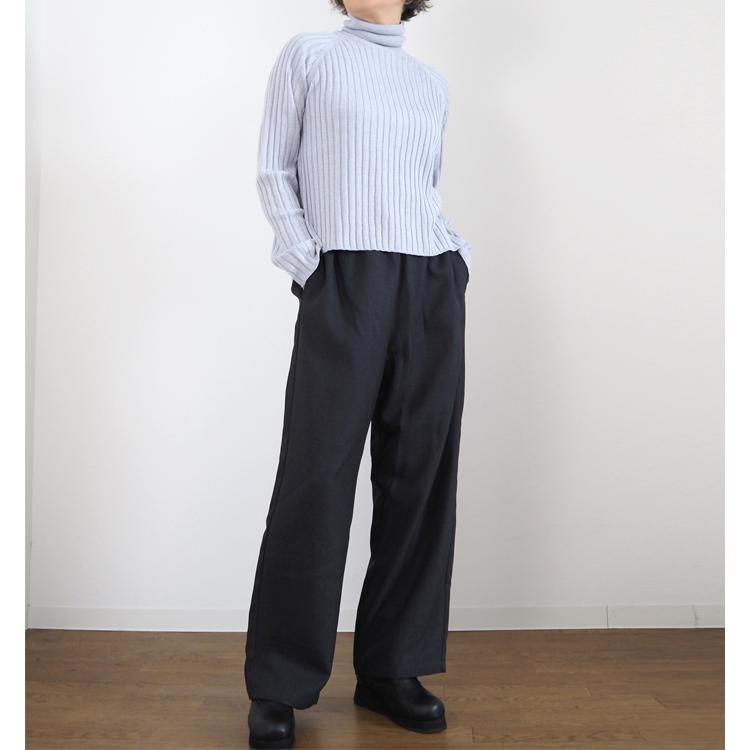 mizuiroind（ミズイロインド） ニット プルオーバー 長袖 ワイドリブ