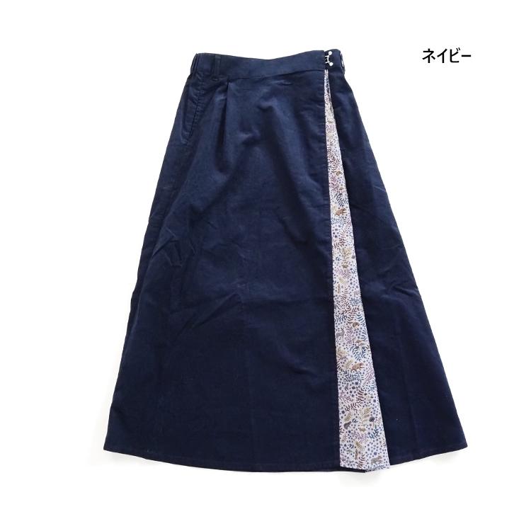 sosotto（ソソット） ラップスカート 細コールxリバティフェイク