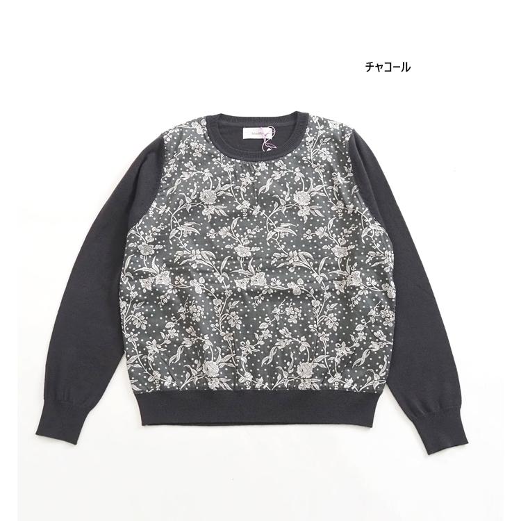 sosotto ソソット 長袖ニット リバティプリント プルオーバー