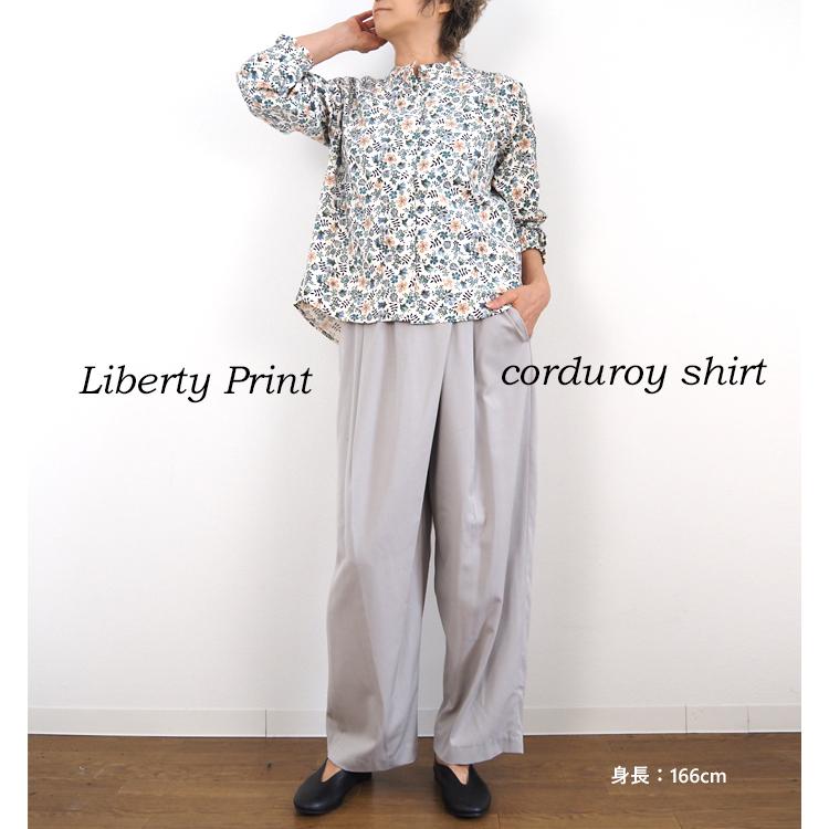 sosotto（ソソット） ブラウス LIBERTYコーデュロイ バンドカラー 袖 