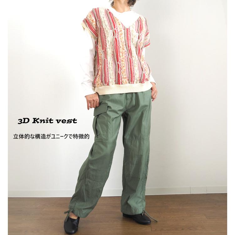 NARU（ナル） NARU factory 立体編み ニットベスト レディース Vネック