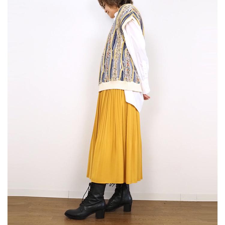 NARU（ナル） NARU factory 立体編み ニットベスト レディース Vネック