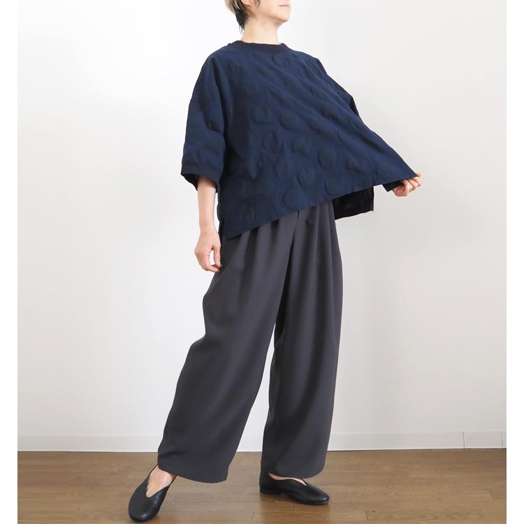 NARU（ナル） ナルファクトリー 綿麻塩縮ワイドTシャツ レディース 五