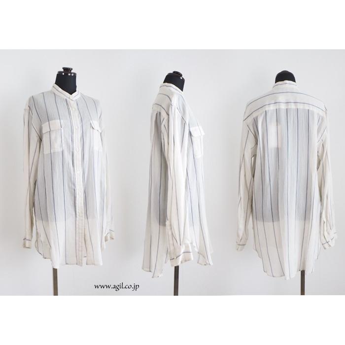 ✨イタリア製✨ スタジオニコルソン シャツ バンドカラー ストライプ 綿100％ ✨イタリア製✨ スタジオニコルソン シャツ バンドカラー