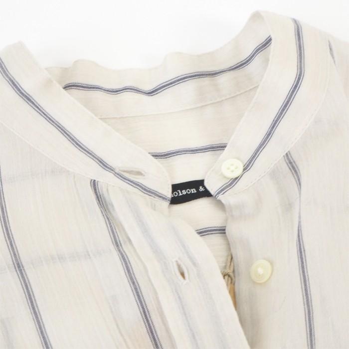 ✨イタリア製✨ スタジオニコルソン シャツ バンドカラー ストライプ 綿100％ ✨イタリア製✨ スタジオニコルソン シャツ バンドカラー