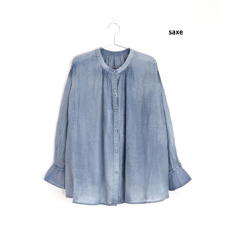 シアーデニムバンドカラーシャツ Boutique Ordinary（ブティークオーディナリー） シアーデニムシャツ