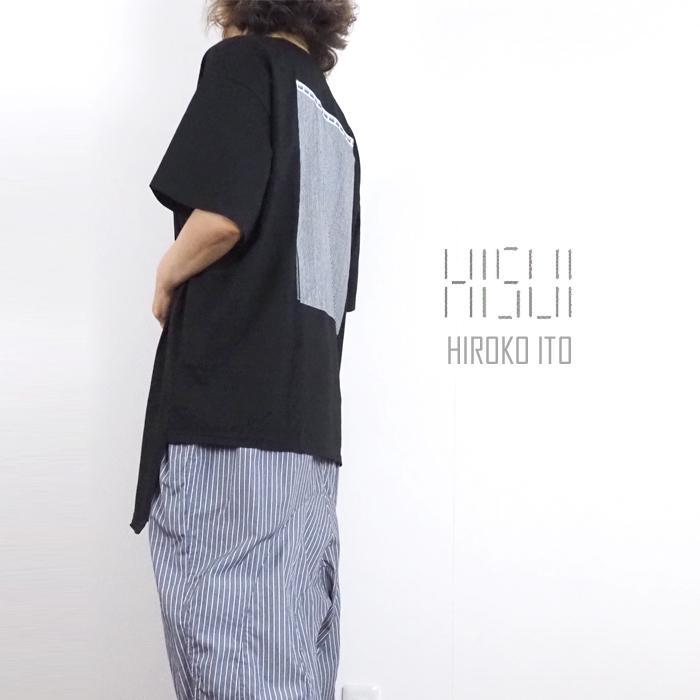 HISUIHIROKOITO ヒスイヒロコイトウ ビッグTシャツ バックプリント ブラック レディース メンズ
