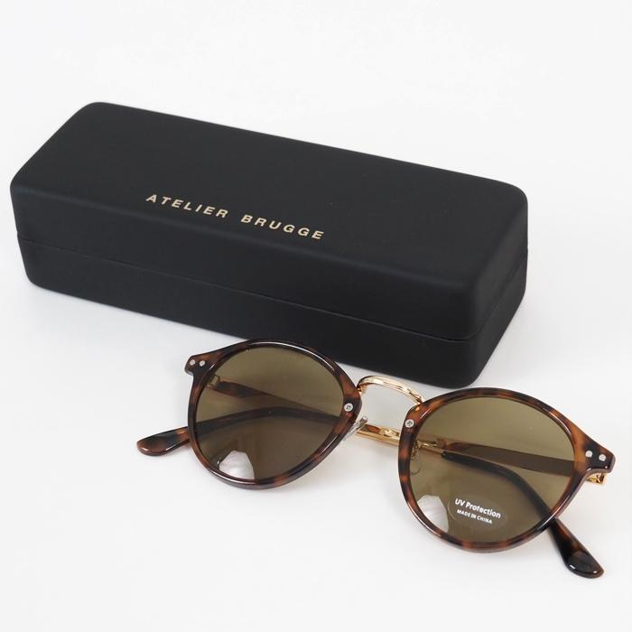 atelier brugge アトリエブルージュ ボストンサングラス ブラウン ATELIER BRUGGE（アトリエブルージュ） ボストン サングラス UVカット