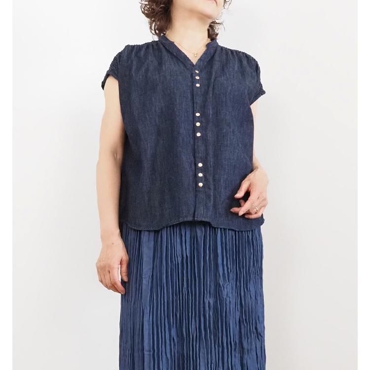 【MANON】デニムシャーリングシャツ MANON デニムシャツ マノン Vネックシャーリング レディース