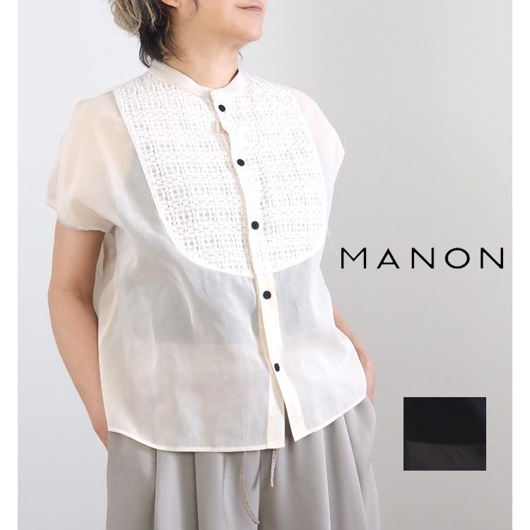 MANON（マノン） ブラウス レディース オーガンジー フレンチスリーブ 