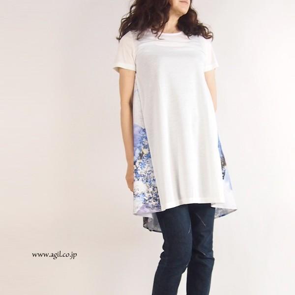 CILANDSIA チランドシア Tシャツワンピース バックプリント ラウンド 
