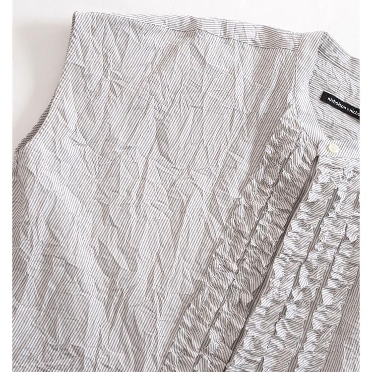 ニコルソンアンドニコルソン nicholson and nicholson シワ加工 フレンチスリーブフリルシャツ RAY-CC | nicolson&nicolson | 13