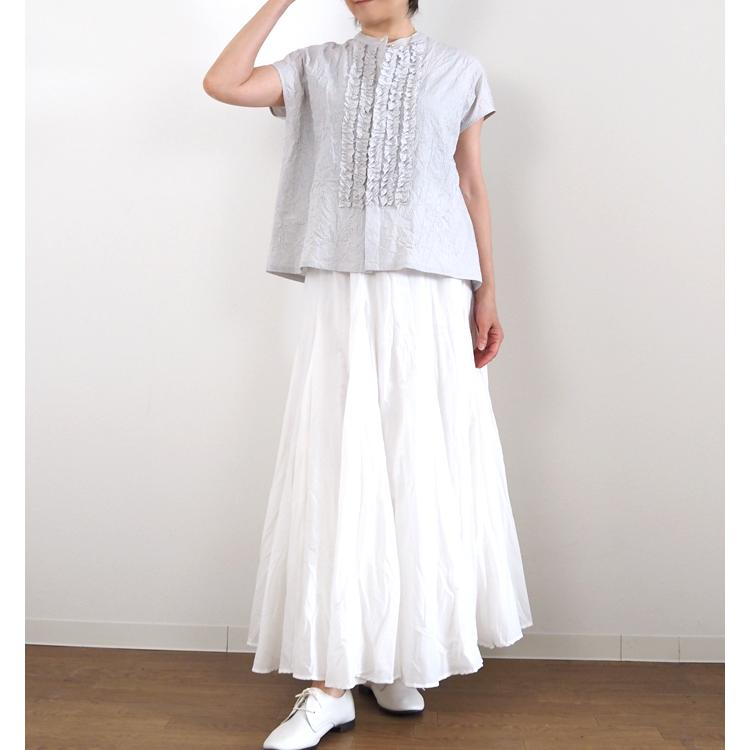 ニコルソンアンドニコルソン nicholson and nicholson シワ加工 フレンチスリーブフリルシャツ RAY-CC | nicolson&nicolson | 15