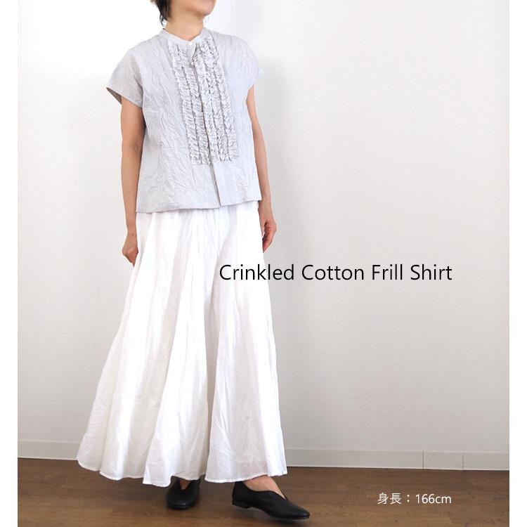 ニコルソンアンドニコルソン nicholson and nicholson シワ加工 フレンチスリーブフリルシャツ RAY-CC | nicolson&nicolson | 03