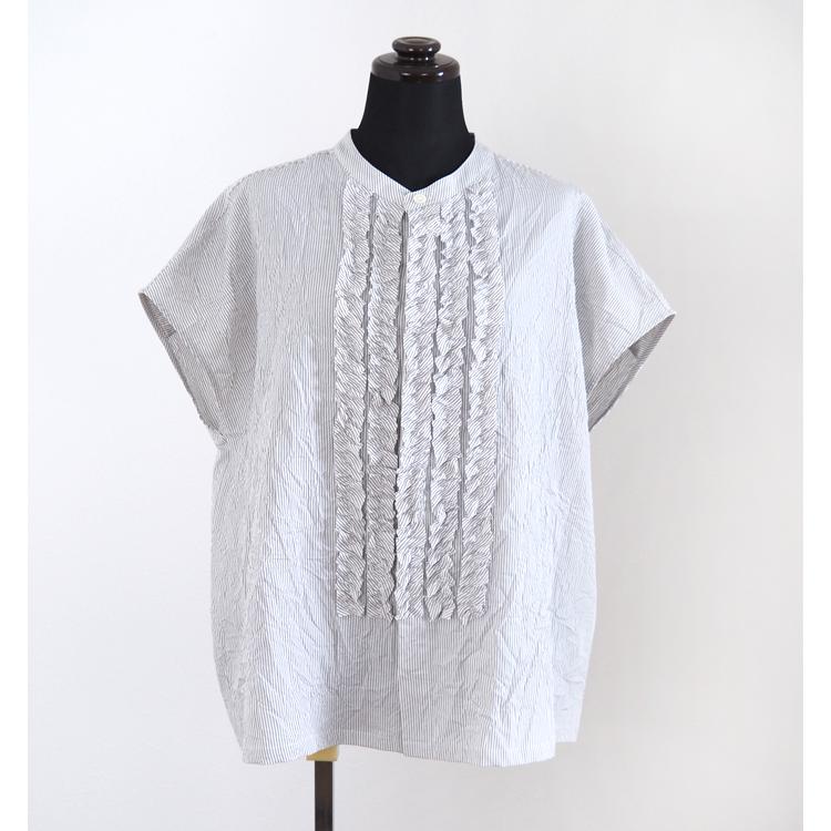 ニコルソンアンドニコルソン nicholson and nicholson シワ加工 フレンチスリーブフリルシャツ RAY-CC | nicolson&nicolson | 06