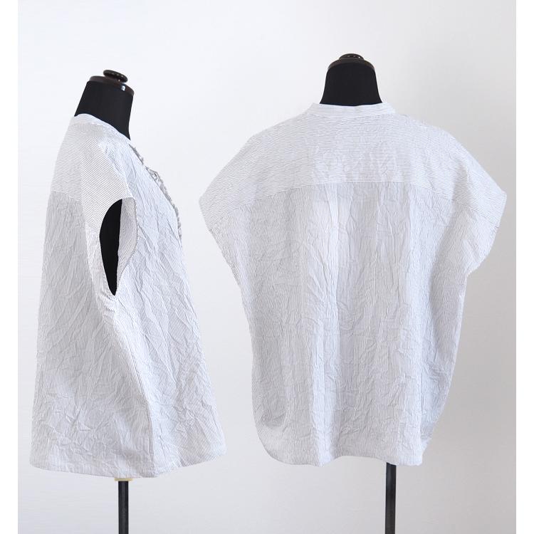 ニコルソンアンドニコルソン nicholson and nicholson シワ加工 フレンチスリーブフリルシャツ RAY-CC | nicolson&nicolson | 07