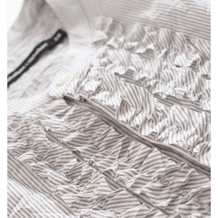 ニコルソンアンドニコルソン nicholson and nicholson シワ加工 フレンチスリーブフリルシャツ RAY-CC | nicolson&nicolson | 09