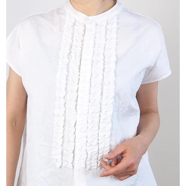 ニコルソンアンドニコルソン nicholson and nicholson シワ加工 フレンチスリーブフリルシャツ RAY-CC | nicolson&nicolson | 10