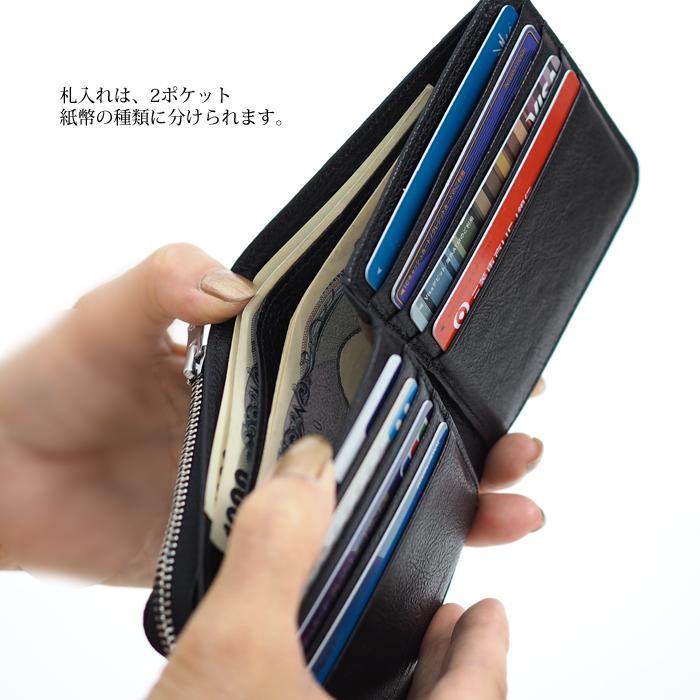 REN レン 本革 2つ折り財布 外ポケット ウォレット レディース