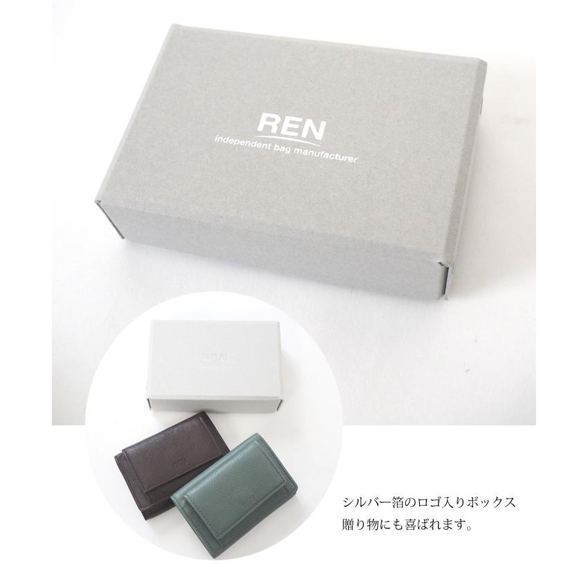 REN（レン） 本革3つ折り財布 ミニウォレット レディース メンズ