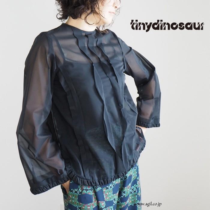 SALE tiny dinosaur タイニーダイナソー シースルー プルオーバーブラウス ダークネイビー レディース