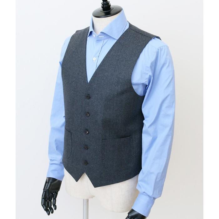 フィナモレ/FINAMORE ベスト メンズ ウールジレ チャコールグレー ASTI-690011-08CGR