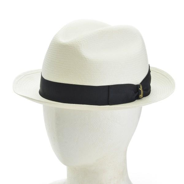 【春夏】ボルサリーノ パナマハット BORSALINO ハット メンズ PANAMA FINE ホワイト ネイビー 140261-0261-7121|agio-aj|02