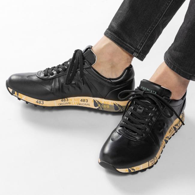 【SALE】プレミアータホワイト/PREMIATA WHITE シューズ メンズ レザー×ナイロン スニーカー BLACK LUCY-0003-5314｜agio-aj｜10