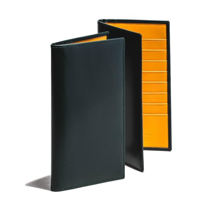 割引価格 メンズ エッティンガー 2つ折り長財布 Bh806ajr 0001 0005 二つ折り長財布 Hide Bridle メンズ 財布 エッティンガー Ettinger Green 財布