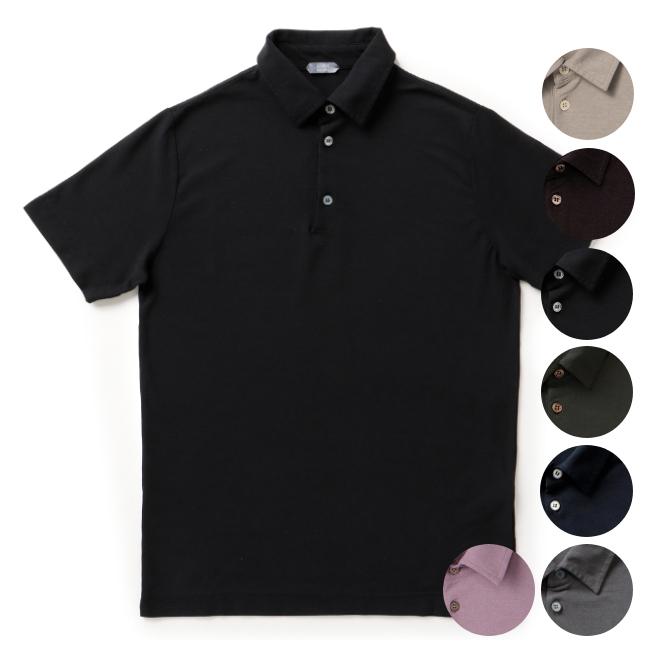 ZANONE ザノーネ アイスコットン スキッパー ポロシャツ ブラック 44