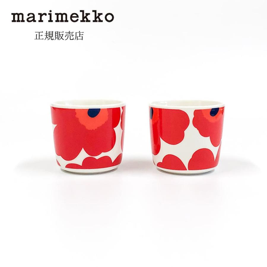 マリメッコ ラテマグ 2個セット 200ml ウニッコ レッド×ホワイト 