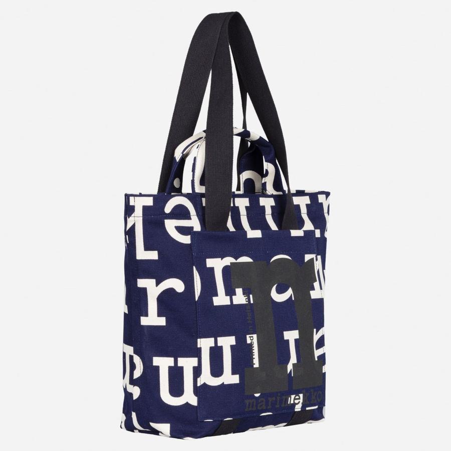 美品✨マリメッコ Mono Mini Citybag Logo トートバッグ marimekko（マリメッコ） 日本限定 トートバッグ ロゴ ネイビー