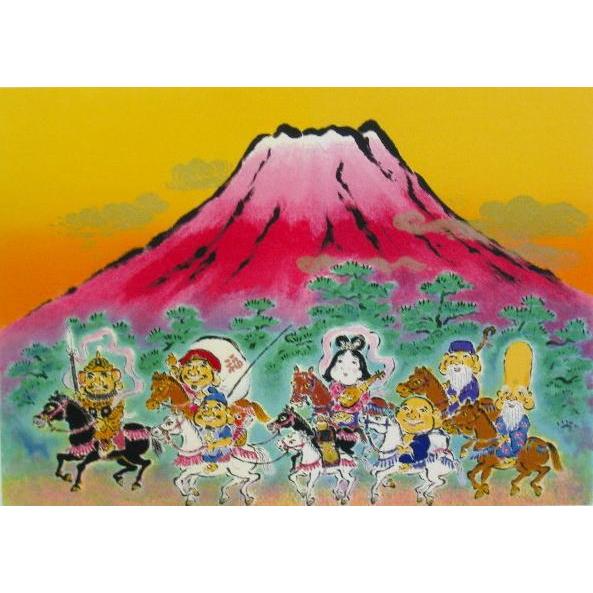 【真作保証】吉岡浩太朗 開運絵画 七福神馬九行 額縁入り 当社オリジナル開運版画 YZ4 七福神馬九行 吉岡浩太郎 : 絵画と額縁の