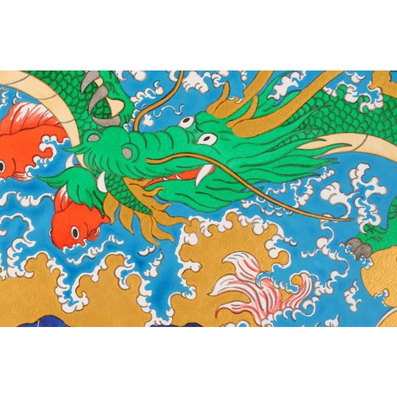 あごぱん 龍の波とパンダさん 現代アート 絵画 ポップアート