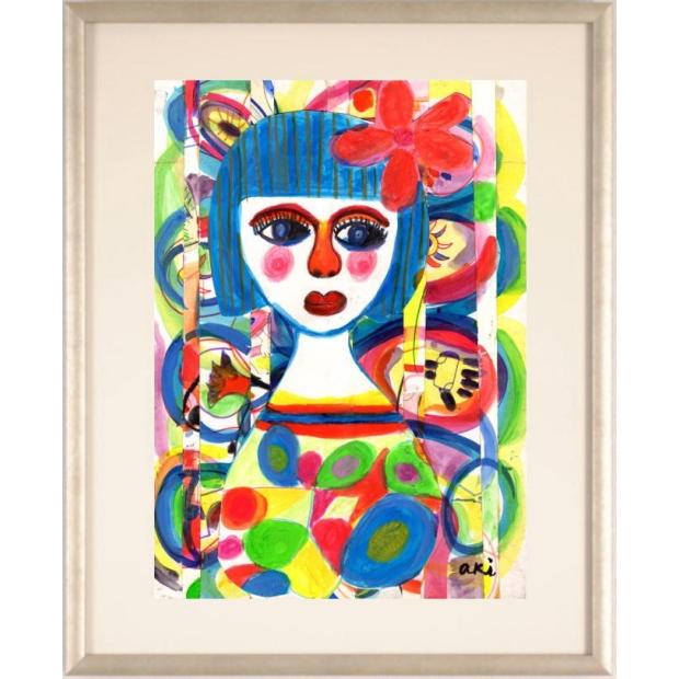 人物画 絵画 女の子 ミクストメディア 秋永清二 花ちゃん 額付き Akinagaseiji Hanachan アートギャラリーモトカワヤフー店 通販 Yahoo ショッピング