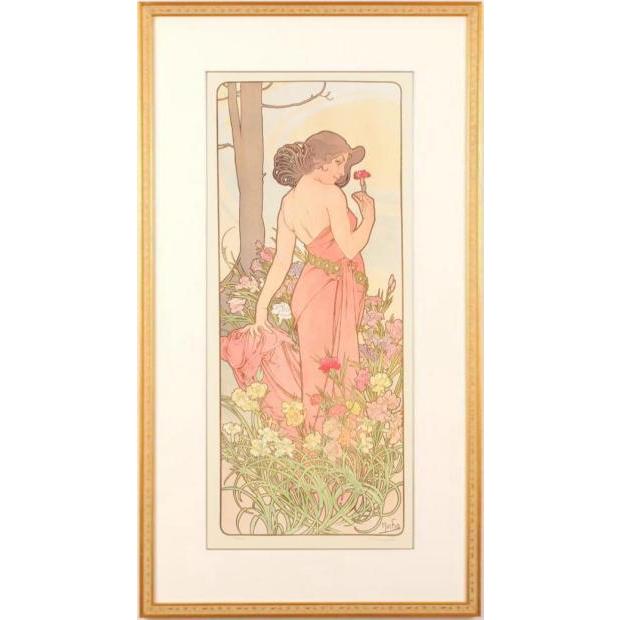 アルフォンス・ミュシャ 花・カーネーション アールヌーボー 絵画
