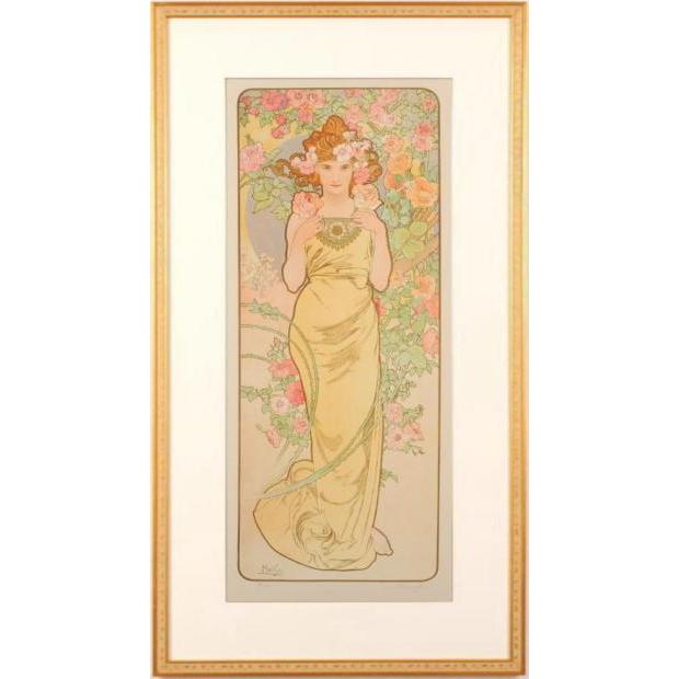 アルフォンス・ミュシャ 花・薔薇 アールヌーボー 絵画 インテリア