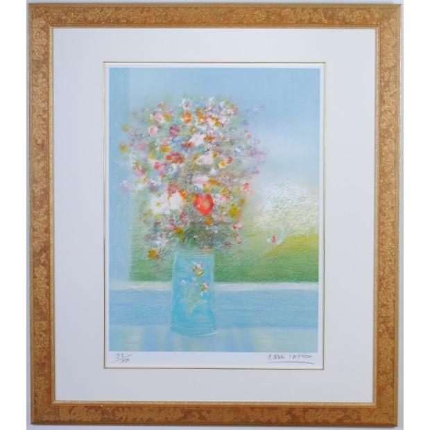 花 絵画 リトグラフ 版画 アンドレ・アングル 「ブーケ」 額付き 花 絵画 リトグラフ 版画 アンドレ・アングル 「ブーケ」 額付き