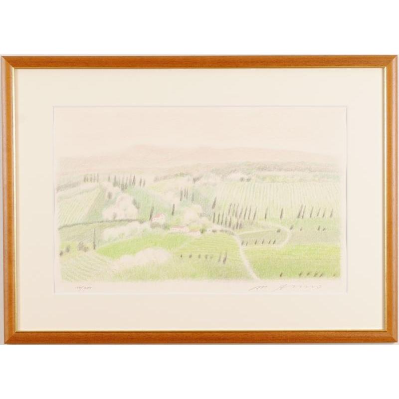 安野光雅 トスカーナの丘 インテリア 絵画 イタリア 風景画 絵 