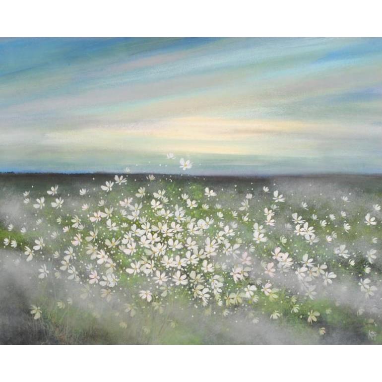 荒木幸史 朝に揺れる 花 絵画 コスモス 風景画 インテリア