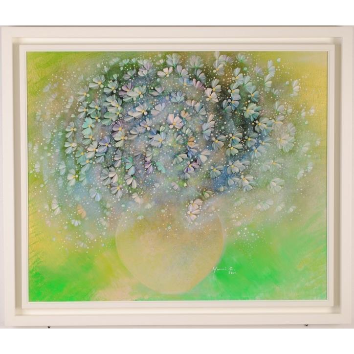 コスモス 花 絵画 油絵 あらきゆみ 「陽だまりに咲く倖せ」 額 コスモス 花 絵画 油絵 あらきゆみ 「陽だまりに咲く倖せ」 額