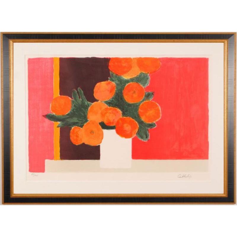 ベルナール・カトラン ピンクの背景の百日草 花 絵画 ジニア ベルナール・カトラン ピンクの背景の百日草 花 絵画 ジニア