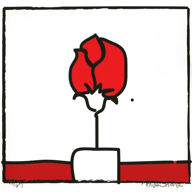 激安大特価 その他版画 開店祝い 新築祝い プレゼント インテリア 額付き 花 ポップアート Pop薔薇1 スクエアl レッド 版画 絵画 絵 ジークレー ブルー ストーン 最新な Applefaces Co