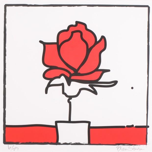ポップアート 絵画 薔薇 花 絵 ジークレー 版画 ブルー・ストーン