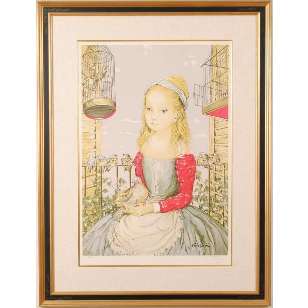 藤田嗣治 絵画 レオナール・フジタ 人物画 リトグラフ 複製版画 藤田嗣治 絵画 レオナール・フジタ 人物画 リトグラフ 複製版画
