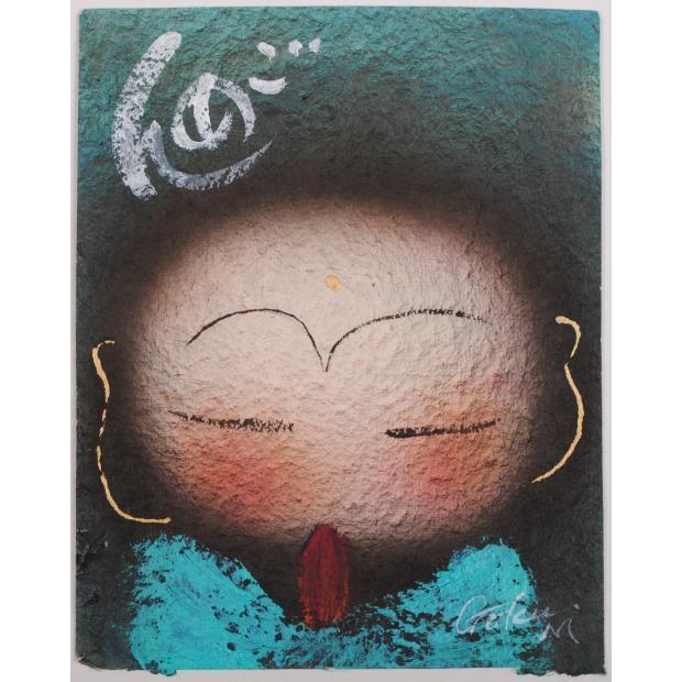 お地蔵さん 絵画 和風 アクリル画 郷まどか 「ごめん」 額付き 